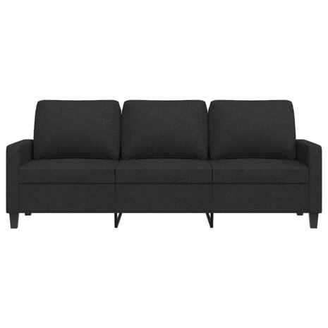 Driezitsbank 180 cm stof zwart 4