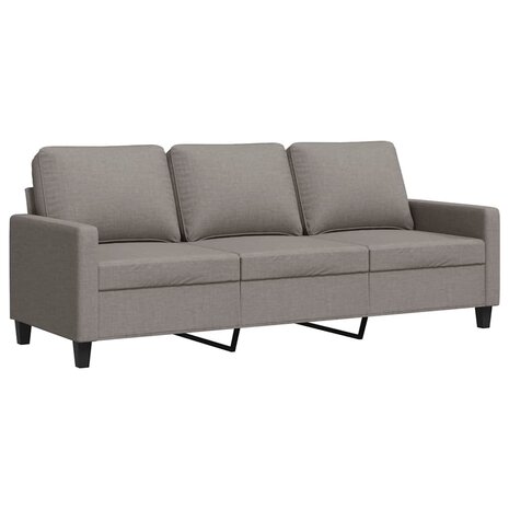 Driezitsbank 180 cm stof taupe 2