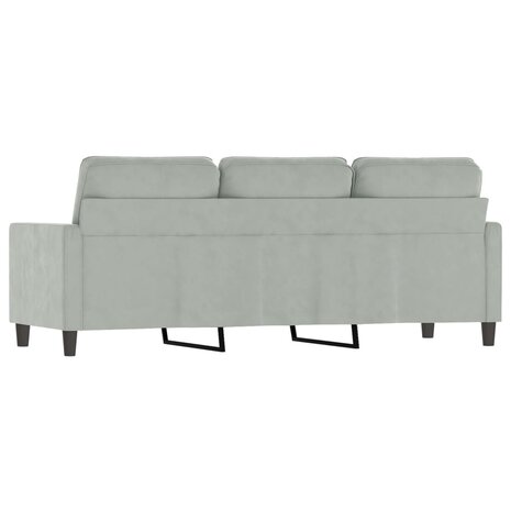 Driezitsbank 180 cm fluweel lichtgrijs 5