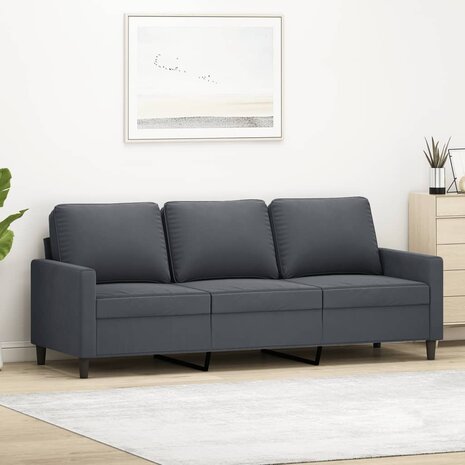 Driezitsbank 180 cm fluweel donkergrijs 1