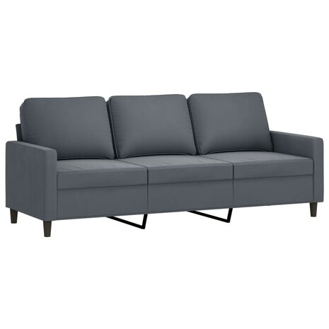 Driezitsbank 180 cm fluweel donkergrijs 2
