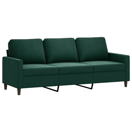 Driezitsbank 180 cm fluweel donkergroen 2