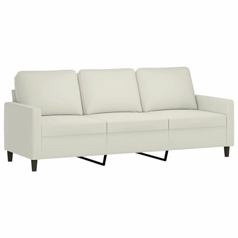 Driezitsbank 180 cm fluweel cr&egrave;mekleurig 2
