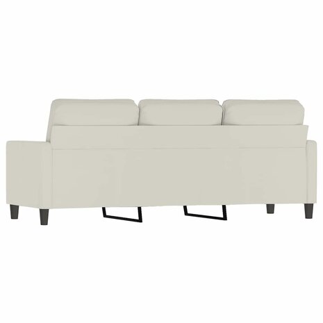Driezitsbank 180 cm fluweel cr&egrave;mekleurig 5