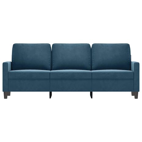 Driezitsbank 180 cm fluweel blauw 3