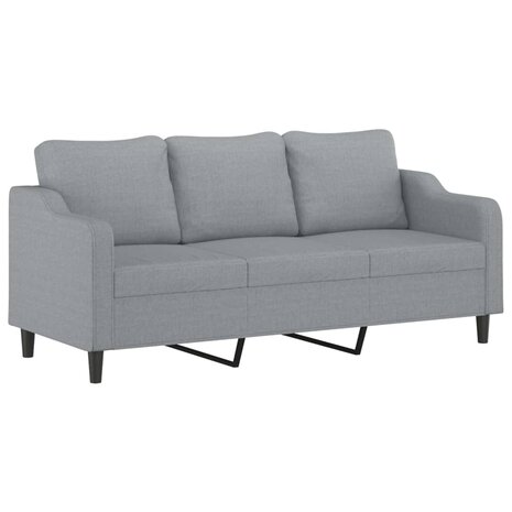 Driezitsbank 180 cm stof lichtgrijs 2
