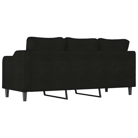 Driezitsbank 180 cm stof zwart 5