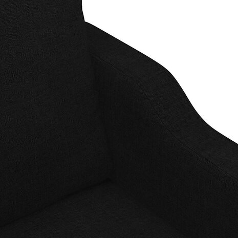 Driezitsbank 180 cm stof zwart 6