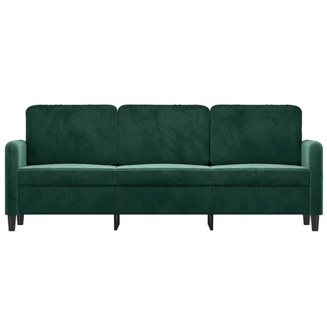 Driezitsbank 180 cm fluweel donkergroen 3
