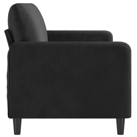Driezitsbank 180 cm fluweel zwart 4