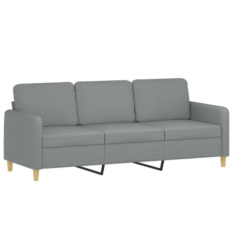 Driezitsbank 180 cm stof lichtgrijs 2