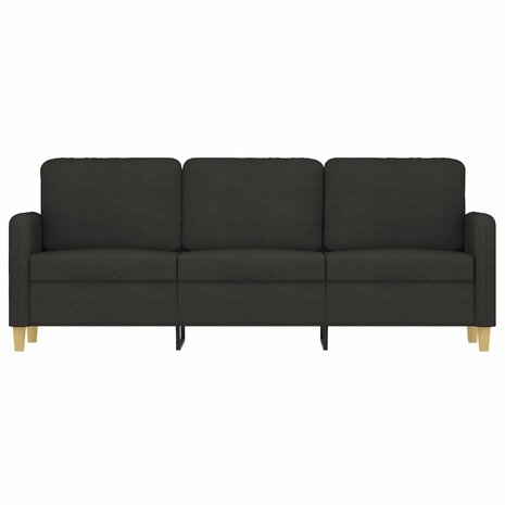 Driezitsbank 180 cm stof zwart 3