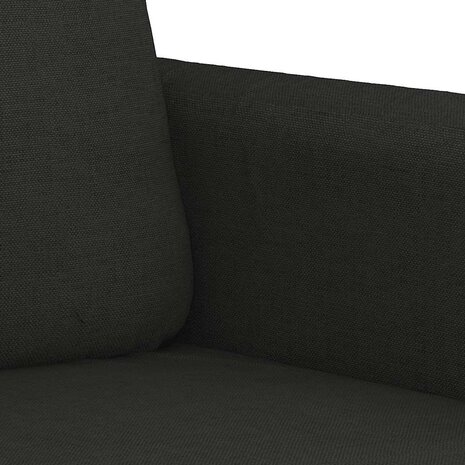Driezitsbank 180 cm stof zwart 6
