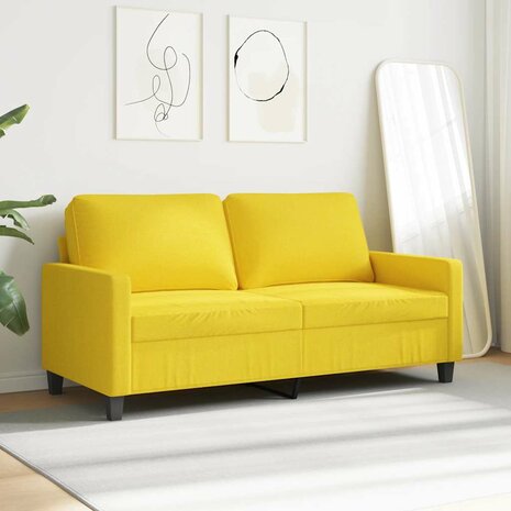 Tweezitsbank 140 cm stof lichtgeel 3