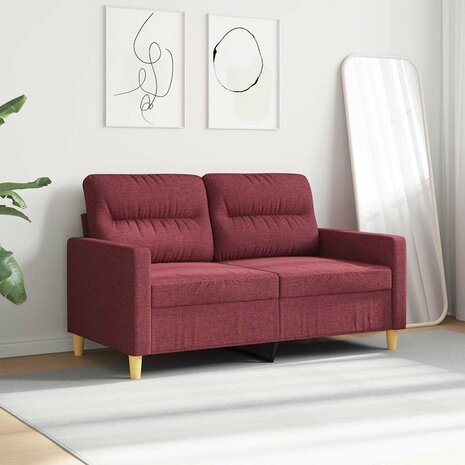 Tweezitsbank 120 cm stof wijnrood 3