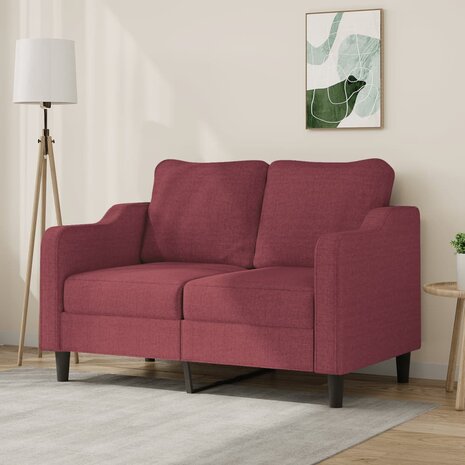 Tweezitsbank 120 cm stof wijnrood 1