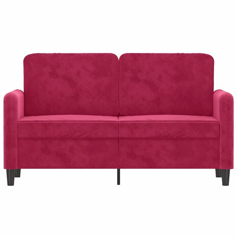 Tweezitsbank 120 cm fluweel wijnrood 3