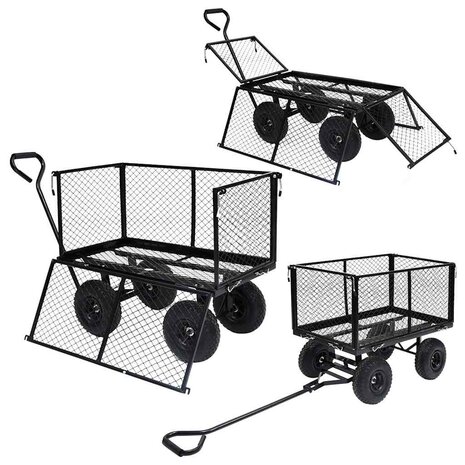 Tuinwagen 350 kg zwart 7