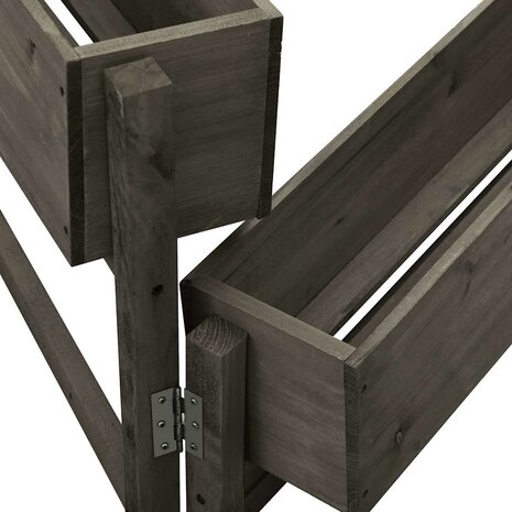 Plantenbak inklapbaar 60x14x75 cm massief vurenhout grijs 3