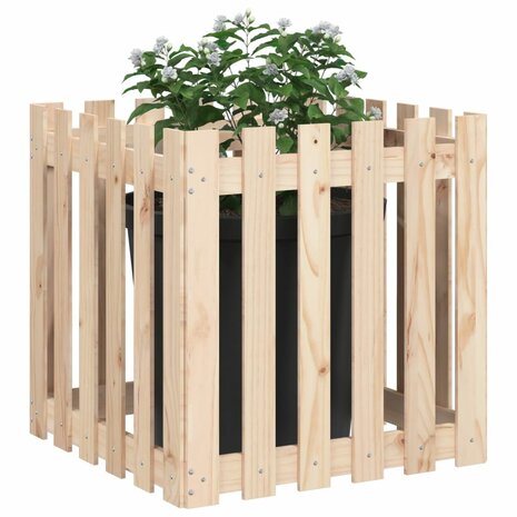 Plantenbak met hekontwerp 60x60x60 cm massief grenenhout 3