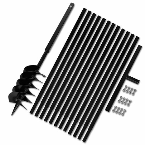 Grondboor met handvat 150 mm en verlengstukken 13 m (staal) 2