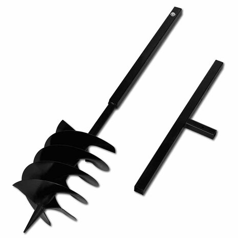 Grondboor met handvat 200 mm en verlengstukken 9 m (staal) 4