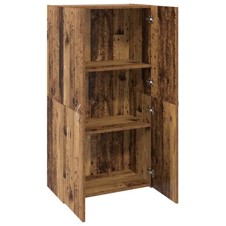 Kantoorkast Oud hout 60 x 32 x 115 cm Bewerkt hout 5