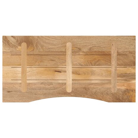 Bureaublad met ronding 140x50x2,5 cm massief ruw mangohout 5