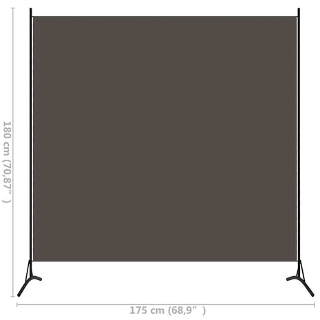 Kamerscherm met 1 paneel 175x180 cm antraciet 6