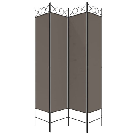 Kamerscherm met 4 panelen 160x200 cm stof antracietkleurig 5