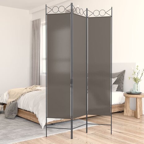  Kamerscherm met 3 panelen 120x220 cm stof antracietkleurig 1