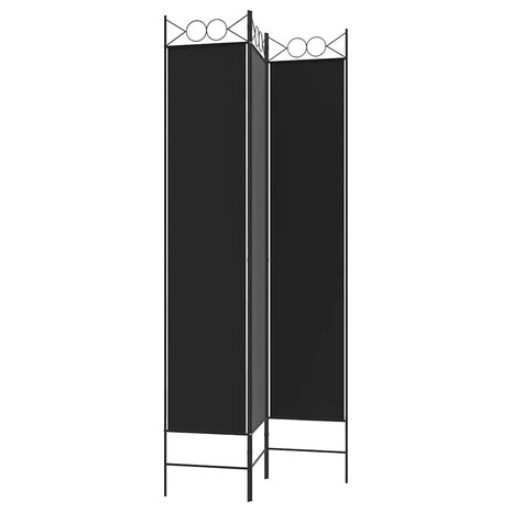 Kamerscherm met 3 panelen 120x220 cm stof zwart 4