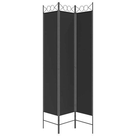 Kamerscherm met 3 panelen 120x220 cm stof zwart 5