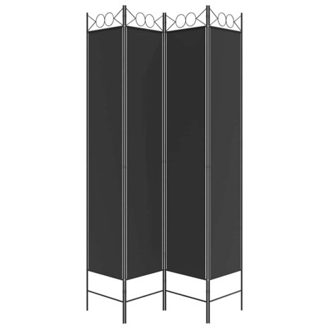  Kamerscherm met 4 panelen 200x200 cm stof zwart 4