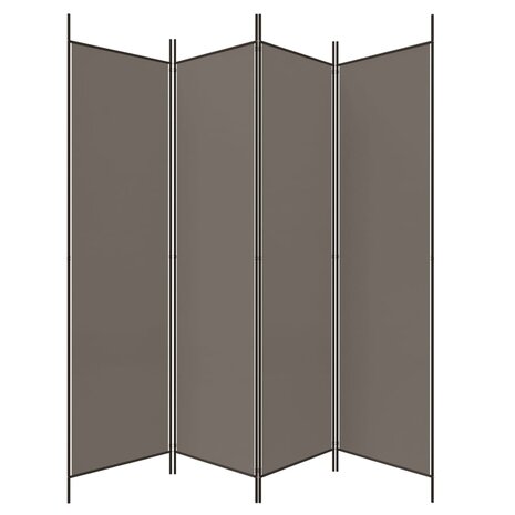 Kamerscherm met 4 panelen 200x200 cm stof antracietkleurig 5