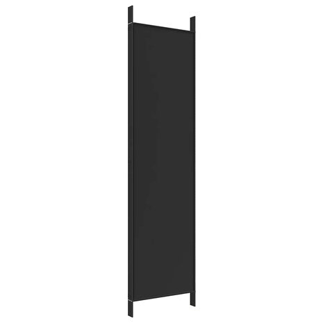 Kamerscherm met 4 panelen 200x200 cm stof zwart 6