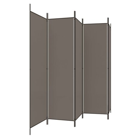 Kamerscherm met 5 panelen 250x200 cm stof antracietkleurig 2