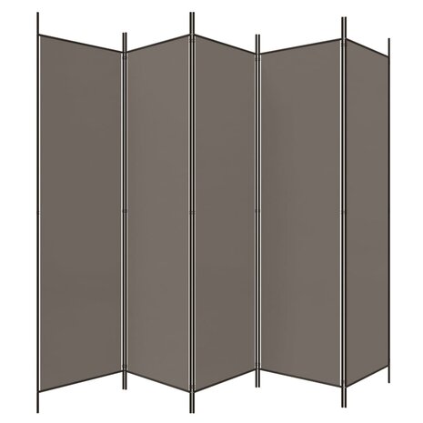 Kamerscherm met 5 panelen 250x200 cm stof antracietkleurig 5