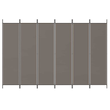Kamerscherm met 6 panelen 300x200 cm stof antracietkleurig 4