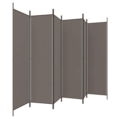 Kamerscherm met 6 panelen 300x200 cm stof antracietkleurig 5