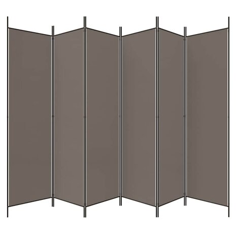 Kamerscherm met 6 panelen 300x200 cm stof antracietkleurig 6