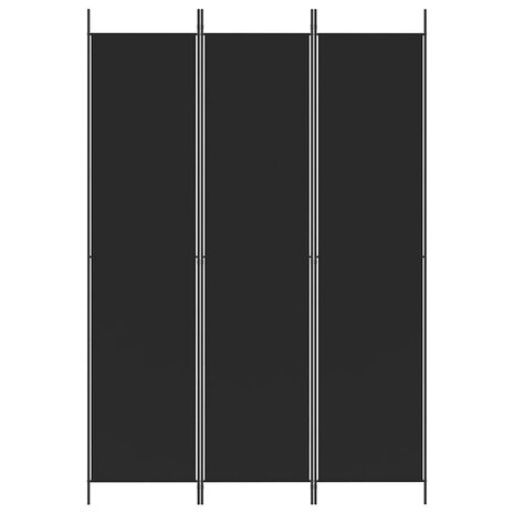 Kamerscherm met 3 panelen 150x220 cm stof zwart 3
