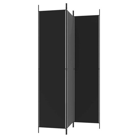 Kamerscherm met 3 panelen 150x220 cm stof zwart 5