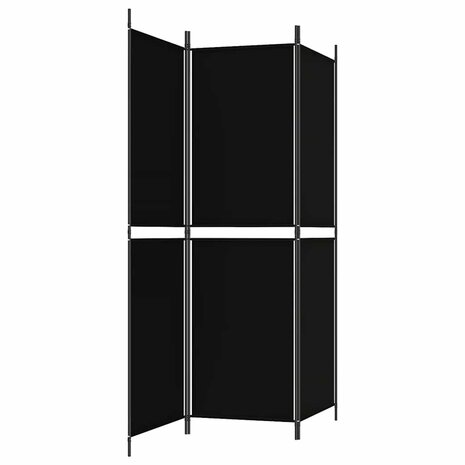 Kamerscherm met 3 panelen 150x180 cm stof zwart 5