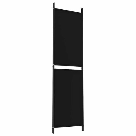 Kamerscherm met 3 panelen 150x180 cm stof zwart 6