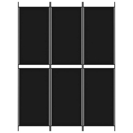 Kamerscherm met 3 panelen 150x200 cm stof zwart 3
