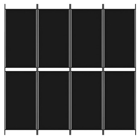 Kamerscherm met 4 panelen 200x200 cm stof zwart 3