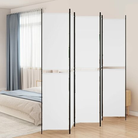 Kamerscherm met 5 panelen 250x220 cm stof wit 1