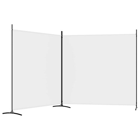 Kamerscherm met 2 panelen 348x180 cm stof wit 5