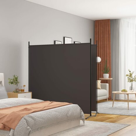  Kamerscherm met 2 panelen 348x180 cm stof bruin 1